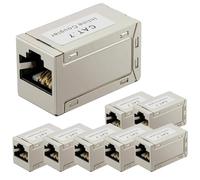 Lumonic Set di 8 Accoppiamento RJ45 CAT7 | 10Gbit/s, schermato | Estensione della rete | PoE | Alloggiamento in metallo | Connettore Ethernet