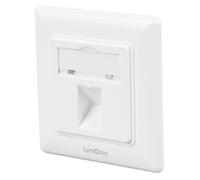 Lumonic Telaio da incasso Keystone | 1-Port | Sistema standard 55 | Bianco | Plastica ABS | per moduli Keystone RJ45, HDMI, USB