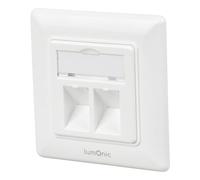 Lumonic Telaio da incasso Keystone | 2-Port | Sistema standard 55 | Bianco | Plastica ABS | per moduli Keystone RJ45, HDMI, USB