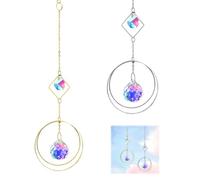 LUMOOM 2 acchiappasole per finestre, da appendere in cristallo con acchiappasole magico, decorazione ideale per finestre per la casa, il giardino, le feste, la meditazione, 28 cm