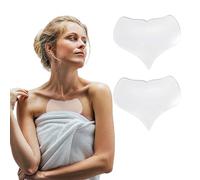 LUMOOM 2 cuscinetti in silicone a forma di cuore, riutilizzabili in silicone contro le rughe per il décolleté, imbottiture in silicone, cuscinetti trasparenti sul petto per donne e ragazze