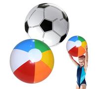 LUMOOM 2 palline gonfiabili da spiaggia gonfiabili, 40 cm, con valvola di sicurezza, palla gonfiabile, pallone da spiaggia, per piscina, spiaggia, piscina