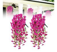 LUMOOM 2 Pezzi di Piante Sospese Artificiali, Petunia Vegetale Artificiale, Fiori d'Arte da 75 Cm Sospesi per Balcone E Fuori, Decorazione delle Piante Sospese, per La Decorazione della