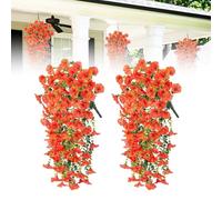 LUMOOM 2 Pezzi di Piante Sospese Artificiali, Petunia Vegetale Artificiale, Fiori d'Arte da 75 Cm Sospesi per Balcone E Fuori, Decorazione delle Piante Sospese, per La Decorazione della