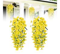 LUMOOM 2 Pezzi di Piante Sospese Artificiali, Petunia Vegetale Artificiale, Fiori d'Arte da 75 Cm Sospesi per Balcone E Fuori, Decorazione delle Piante Sospese, per La Decorazione della