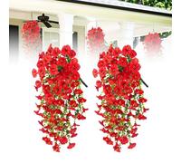 LUMOOM 2 Pezzi di Piante Sospese Artificiali, Petunia Vegetale Artificiale, Fiori d'Arte da 75 Cm Sospesi per Balcone E Fuori, Decorazione delle Piante Sospese, per La Decorazione della