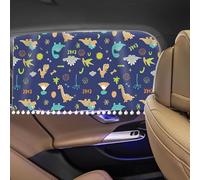 LUMOOM 2 pezzi parasole per auto con protezione UV, parasole per finestrini laterali, con 4 ventose, protezione dal calore per finestrini dell'auto, per bambini, 63 x 49 cm (dinosauro blu)