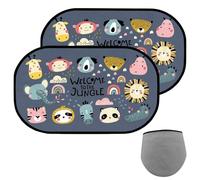 LUMOOM 2 pezzi parasole per auto, parasole per bambini, parasole per bambini, parasole per finestrini laterali, oscuramento, Car Window Sun Shade per finestre posteriori simpatici animali (animali