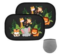 LUMOOM 2 pezzi parasole per auto, parasole per bambini, parasole per bambini, parasole per finestrini laterali, oscuramento, Car Window Sun Shade per finestre posteriori con simpatici animali (animali