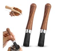 LUMOOM 2 Pezzi Pennello Barista, Spazzola Per Caffè Con Setole In Nylon, Spazzola Vegana Con Manico In Legno, Per Macinacaffè E Portafiltri, Accessorio Barista, Per Casa E Caffè