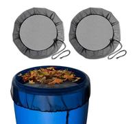 LUMOOM 2 pezzi rete per serbatoio dell'acqua piovana, copertura regolabile con cordoncino di trazione, copertura in rete per serbatoio piovano, protezione dalle zanzare, protezione da foglie e insetti