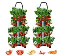 LUMOOM 2 Pezzi Sacchetto Di Coltivazione Sospeso, Sacchetti Per Fragole Con 8 Fori, Sacchetto Da Giardinaggio Con Maniglia Per Esterni, Sacchetto Per Pomodori, Fiori, Erbe, Verdure