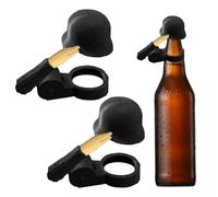 LUMOOM 2 pezzi soldato salute birra, divertente casco da birra, tappi per bottiglie, riutilizzabili, tappi decorativi, per veterani, soldati attivi, barbecue, bar (nero)