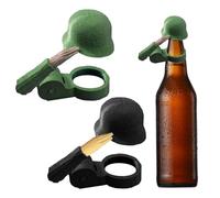 LUMOOM 2 pezzi soldato salute birra, divertente casco da birra, tappi per bottiglie, riutilizzabili, tappi decorativi, per veterani, soldati attivi, barbecue, bar (nero + verde)