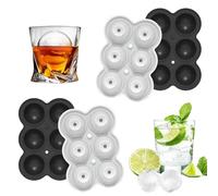 LUMOOM 2 stampi per cubetti di ghiaccio, in silicone, 4,7 cm, riutilizzabili, per cubetti di ghiaccio, whisky, cocktail, succhi di frutta, bevande, vassoio per cubetti di ghiaccio (nero)