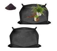 LUMOOM 2 tappetini per piante e piante grasse (75 x 75 cm) in polietilene, colore nero