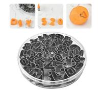 LUMOOM 37 stampi per biscotti con lettere e numeri, per fondente, in acciaio inox, decorazione per biscotti per bambini