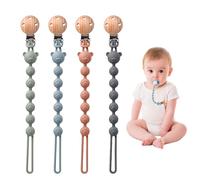 LUMOOM 4 pezzi catenella portaciuccio in silicone per ragazze e ragazzi, con clip di sicurezza per ciuccio, catena portaciuccio, Pacifier Holder Chai, per bottiglie seggioloni (A)