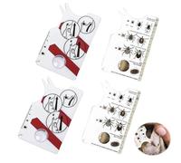 LUMOOM 4 pezzi per rimuovere le zecche con lente d'ingrandimento, pulizia rapida della scheda di zecche per animali domestici, rimuovere le zecche per esterni