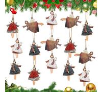 LUMOOM 40 ciondoli a forma di angelo natalizio, pratica decorazione natalizia, in legno, con filo di iuta