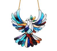 LUMOOM Acchiappasole in acrilico, colibrì, decorazione per finestre, decorazione da giardino, uccello in acrilico con catena, acchiappasole Spirit Birds, per finestre, uffici, pareti (colomba)