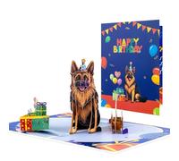 LUMOOM Biglietto pop-up di compleanno con cane, divertente biglietto di compleanno come biglietto di auguri speciale, biglietto pieghevole 3D con busta per un messaggio personale per gli amanti dei