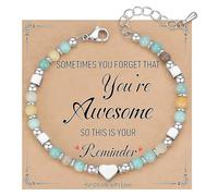 LUMOOM Bracciale In Pietra Naturale,Con Perline Di Pietra Curativa,BohéMien Per Donna, Regali In Confezione Regalo, Per Vacanze Femminili, Compleanni, San Valentino