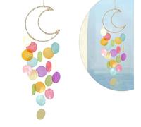 LUMOOM Campanelli a vento boho decorativi, ghirlande di acchiappasogni, suono unico magnifico, scacciapensibili da giardino, decorazione da appendere per terrazze, prato, giardino, luna (multicolore)