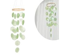 LUMOOM Campanelli a vento boho decorativi, ghirlande di acchiappasogni, suono unico magnifico, scacciapensibili da giardino, decorazione da appendere per terrazze, prato, giardino, cerchio (verde)