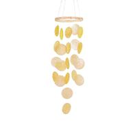 LUMOOM Campanelli a vento boho decorativi, ghirlande di acchiappasogni, unico suono magnifico, scacciapensibili da giardino, decorazione da appendere per terrazze, prato, giardino, cerchio (giallo)