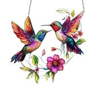 LUMOOM Decorazione da appendere per finestra, acchiappasole, ciondolo a forma di uccello, in acrilico, decorazione per finestre, moderna, colibrì, suncatcher, decorazione primaverile da appendere alla