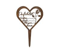 LUMOOM Decorazione per tomba, resistente alle intemperie, a forma di cuore, in metallo e acciaio arrugginito, con scritta, decorazione per tomba a cuore, decorazione cimitero per ricordi, ricordi