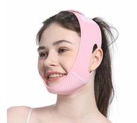 LUMOOM Face Tape Sollevante Viso, Maschera A V Riusabile, Benda Facciale Per Guance E Mento, Maschera Di Trazione, Maschera Snellente A V Per Doppio Mento E Pelle Rilassata (Rosa)
