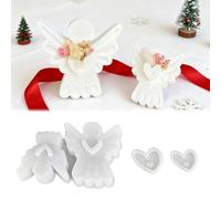 LUMOOM Set di 3 stampi in silicone con forma a cuore per gesso e resina epossidica, stampi per candele e decorazioni natalizie creative