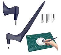 LUMOOM Set Di Coltelli Da Artigianato In Acciaio Inox 360 Gradi Di Precisione Con 3 Lame Di Ricambio 1 Tappetino Da Taglio Utensili Per DIY Scrapbooking Modellismo (Blu Scuro)