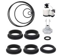 LUMOOM Set di pezzi di ricambio per pompe filtro a sabbia Intex, accessori per piscina, con valvola di scarico dell'aria e 10 guarnizioni O-ring per pompe Krystal Clear da 12 a 16 pollici, kit di