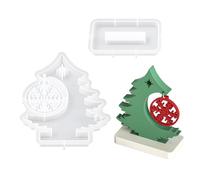 LUMOOM Stampo in silicone per Natale, 2 pezzi, in silicone, con base per resina epossidica e gesso, riutilizzabile per candele e sapone
