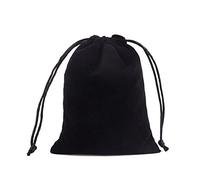 LUMoony 6 sacchetti di velluto neri con coulisse, sacchetti di velluto morbidi per gioielli con coulisse, sacchetti in velluto con coulisse, bomboniere, bomboniere fai da te