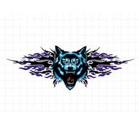 LUMoony Adesivo per auto 3D con testa di lupo realistico, 1 pezzi, divertente, riflettente, impermeabile, con lupo totem, divertente emblema impermeabile