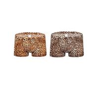 LUMoony Herren Boxershorts 2 Stück Männer Unterwäsche Leopardenmuster Boxershorts Weiche Boxershorts Atmungsaktiv Shorts Sexy Boxershorts Trunks Unterwäsche Herren Boxer Briefs Unterhose Shorts
