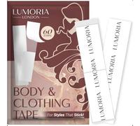 LUMORIA Nastro biadesivo per vestiti - Nastro per il corpo per donne in tessuto e nastro per abbigliamento, nastro per orlo forte, Trasparente