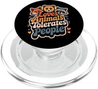 L'umorismo amante degli animali ama gli animali tollera le persone antisociale PopSockets PopGrip per MagSafe