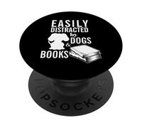 L'umorismo dei topi di biblioteca per gli amanti dei cani facilmente distratto lettore PopSockets PopGrip Adesivo