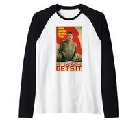 L'umorismo Oscuro è Come Il Cibo Propaganda Comunista Sovietica di Stalin Maglia con Maniche Raglan