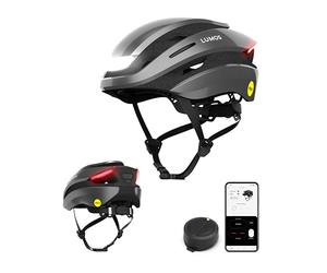 Lumos Casco ultra intelligente | casco da bicicletta | anteriore e posteriore (LED) | indicatori di direzione | luci freno | connessione Bluetooth | adulto: uomo, donna (Ash Grey, taglia: M-L) MIPS