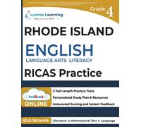 Rhode Island Comprehensive Assessment System Test Prep: Grade 4 English Language Arts Literacy (ELA) Practice Workbook and Full-length Online Assessments: RICAS Study Guide