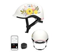 Lumos Nyxel Flower Power Smart Casco da bicicletta con luci LED regolabili anteriori e posteriori con indicatori di direzione, visibilità a 360°, controllo app, comodo casco da skateboard leggero, per
