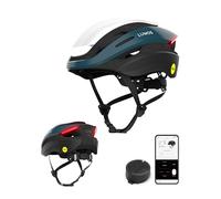 Lumos Ultra Smart Helmet | Casco da bicicletta | Luci LED anteriori e posteriori | Indicatori di direzione | Luci dei freni | Bluetooth collegato | Adulti (MIPS, Blu, XL)