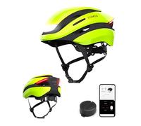 Lumos Ultra Smart Helmet | Casco da bicicletta | Luci LED anteriori e posteriori | Indicatori di direzione | Luci dei freni | Bluetooth collegato | Adulti (Verde, M-L)