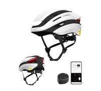 Lumos Ultra Smart Helmet | Casco da bicicletta | Luci LED anteriori e posteriori | Indicatori di direzione | Luci dei freni | Bluetooth collegato | Adulti (MIPS, Bianco, XL)